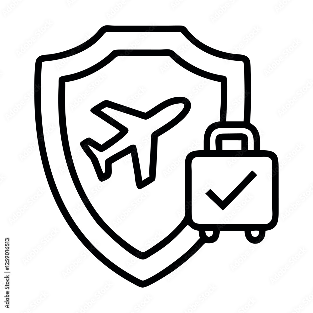 Tourism Travel Insurance Icon Tourism Travel Insurance Icon