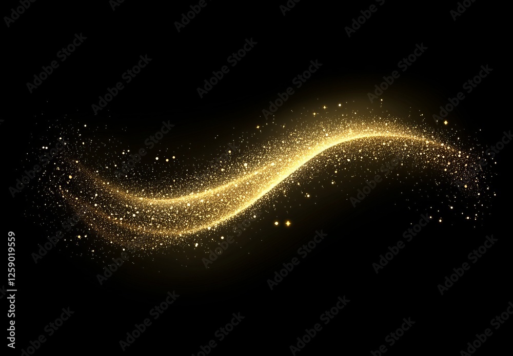 custom made wallpaper toronto digitalGolden sparkle wave, dark background, design element