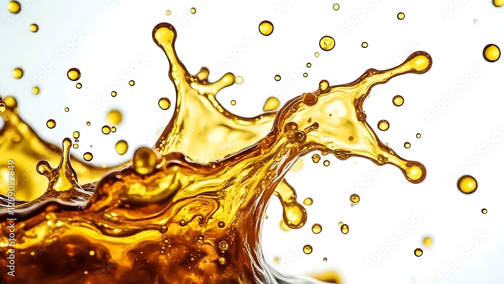 a vibrant yellow liquid splash against a bright background, suitable for illustrating freshness or energy a vibrant yellow liquid splash against a bright background, suitable for illustrating freshness or energy