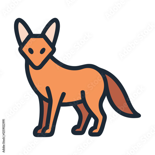 Desert wildlife fennec fox icon illustration