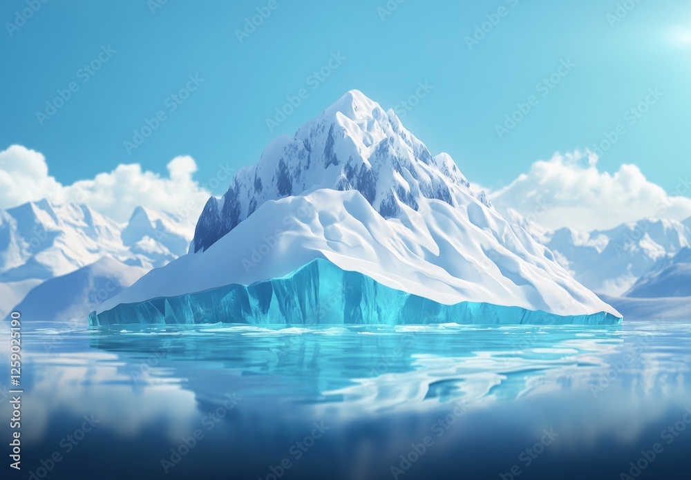 custom made wallpaper toronto digitalArctic iceberg peak, serene ocean, mountains, digital art, climate change