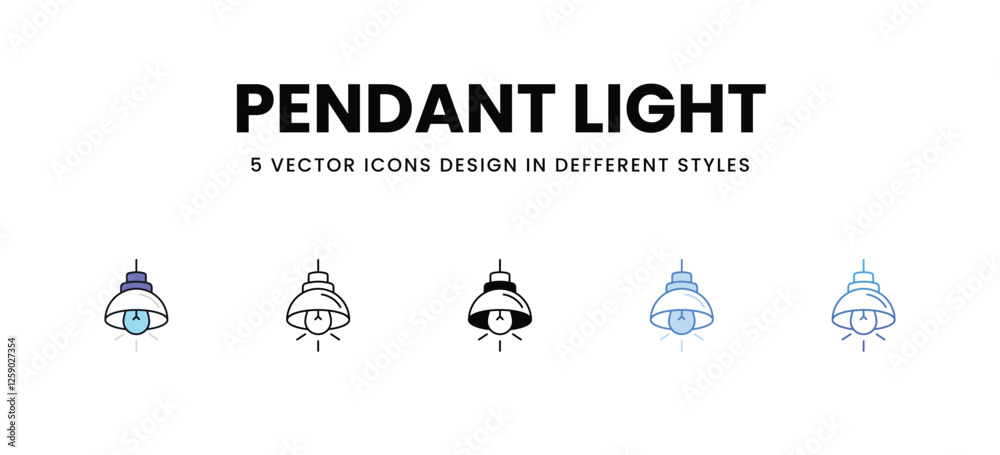 Pendant Light vector icons set stock illustration Pendant Light vector icons set stock illustration