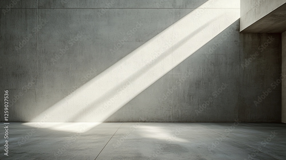 Sunlit concrete room, minimalist interior, empty space, architectural design, background for product display Sunlit concrete room, minimalist interior, empty space, architectural design, background for product display