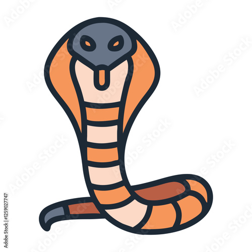 Desert wildlife cobra icon illustration