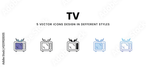 Tv vector icons set stock illustration