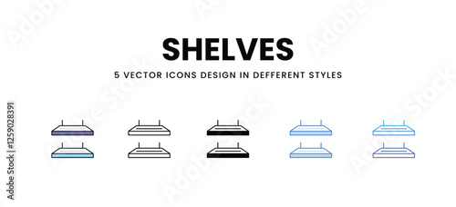 Shelves vector icons set stock illustration