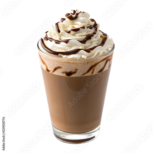 Delicious Mocha with Whipped Cream and Chocolate Drizzle: Perfect for Cafe Branding, Coffee Menus, and Cozy Beverage Photography.