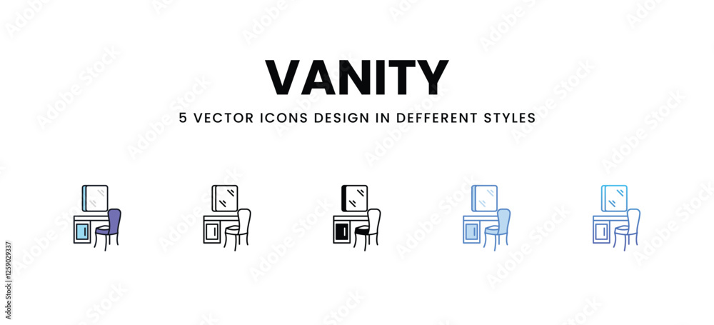 Vanity vector icons set stock illustration Vanity vector icons set stock illustration