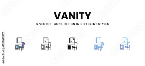 Vanity vector icons set stock illustration