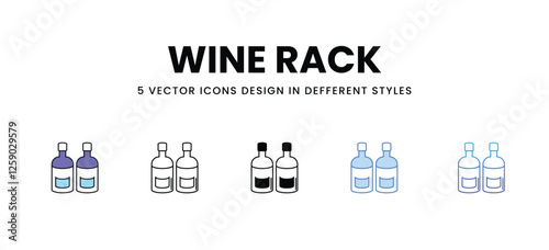 Wine Rack vector icons set stock illustration