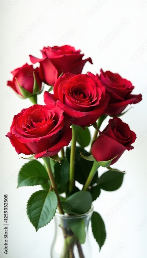 Luxurious red roses bouquet, pristine white background , vibrant, nature Luxurious red roses bouquet, pristine white background , vibrant, nature