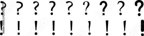 Question and exclamation point. Vector Icons. Questions  and exclamation point Vector Icons. Question and exclamation point mark symbols.