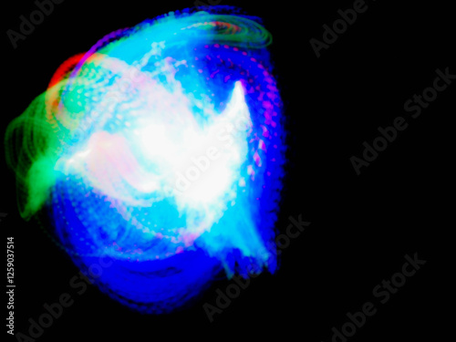 Abstract background with blue and black color for design purpose. Graphic content. Random light shapes. Special effect.
