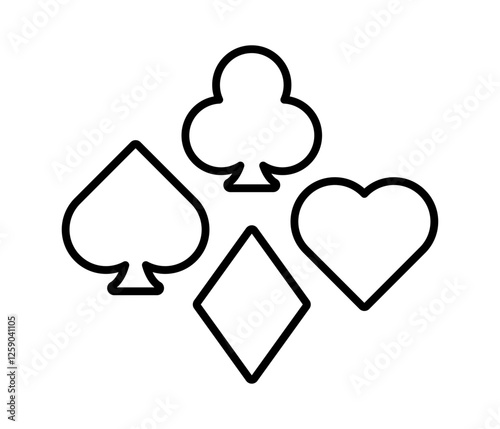 card suits, clubs, diamonds, hearts, and spades, vector