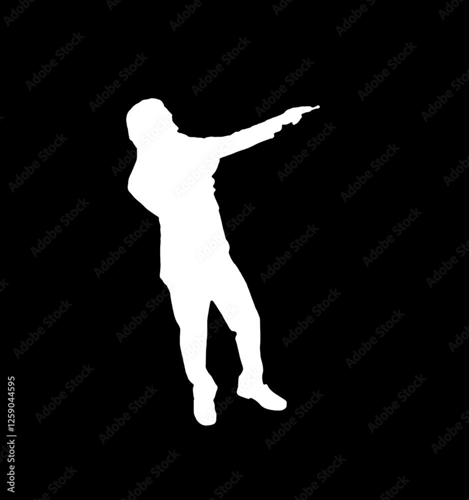 silhouette of a man with action silhouette of a man with action