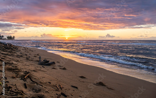 Wallpaper Mural Sunrise Photos from Waipouli Beach in Kapa'a, Kauai captured from different perspectives and lighting conditions Torontodigital.ca