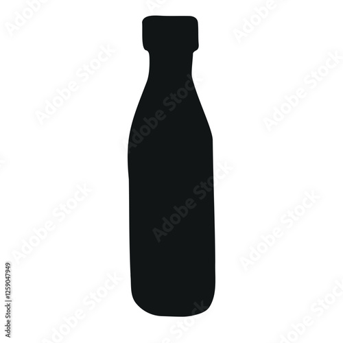 Vector hand drawn thermo bottle silhouette isolated on white background