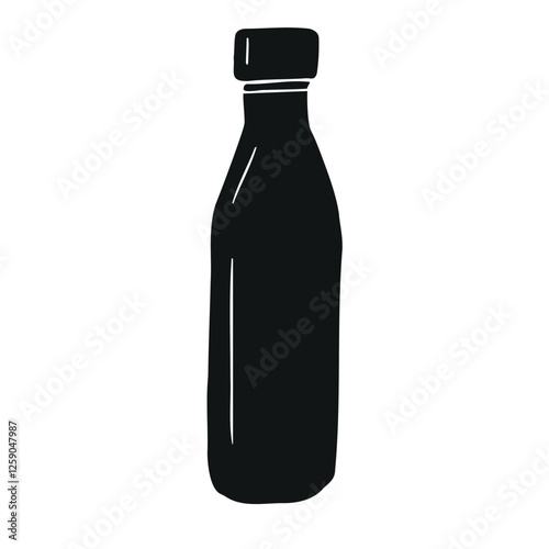 Vector hand drawn sketch doodle thermo bottle isolated on white background