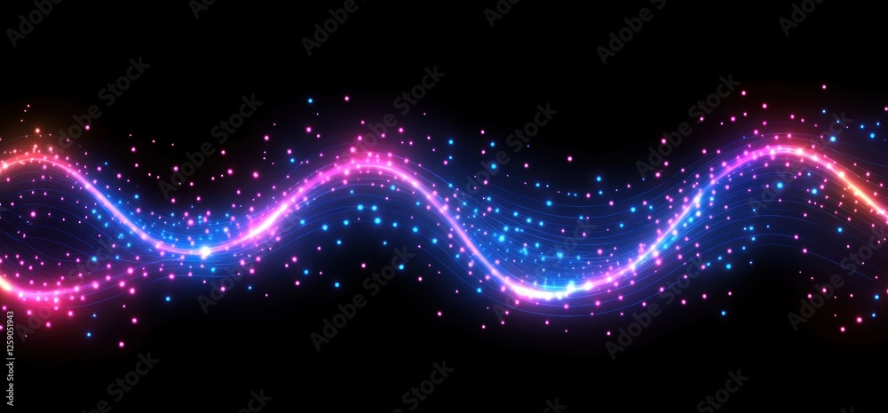 Fototapeta premium Abstract Energetic Wave of Light and Particles