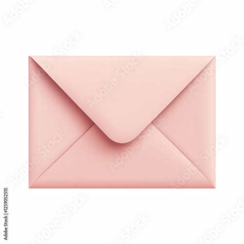 Pink envelope with realistic texture and shadow, symbolizing communication and correspondence, isolated on transparent background. Generative Ai. photo