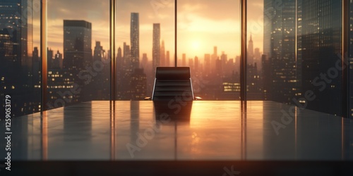 CEO Office Sunrise Cityscape View