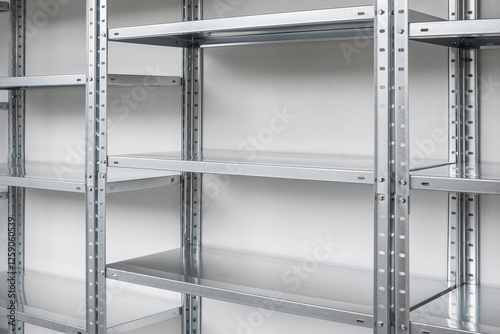 Metal warehouse shelving unit with adjustable shelves
