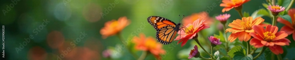 A butterfly sips nectar from a vibrant floral arrangement , flora, butterflies A butterfly sips nectar from a vibrant floral arrangement , flora, butterflies