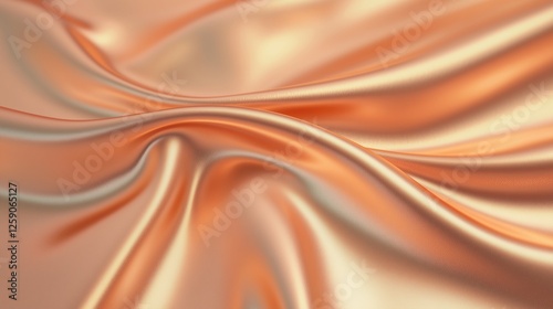 Silk fabric in warm peach color displaying elegant drapes and smooth texture for textile design inspiration