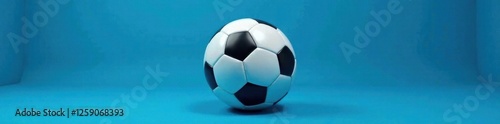 A soccer ball deflating in a filet with blue background , equipment, ballon, pressure