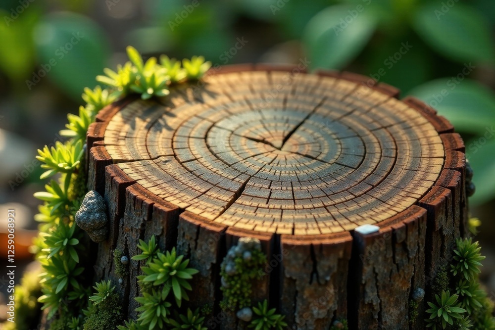 A tree stump with lichen and moss growing on it , earthy, foliage, forest A tree stump with lichen and moss growing on it , earthy, foliage, forest
