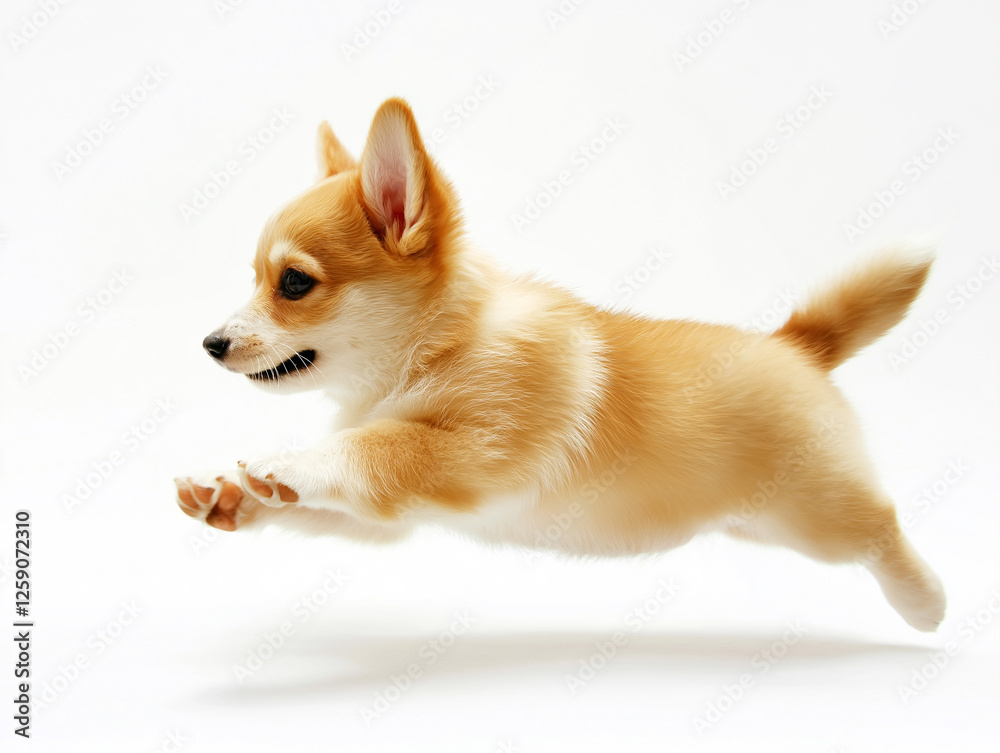 Obraz premium Corgi puppy dog cute animal pet playful furry adorable energetic fluffy small