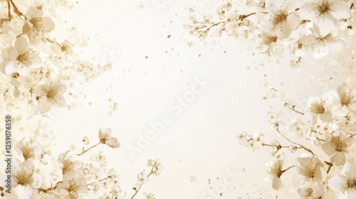 Watercolor flowers pattern japanese cherry blossom background wallpaper