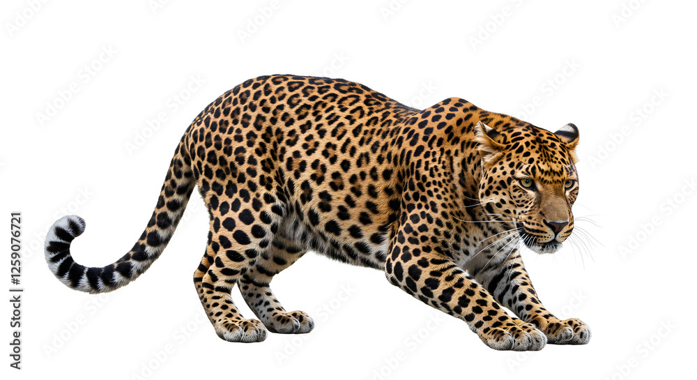 Fototapeta premium leopard in front of white background