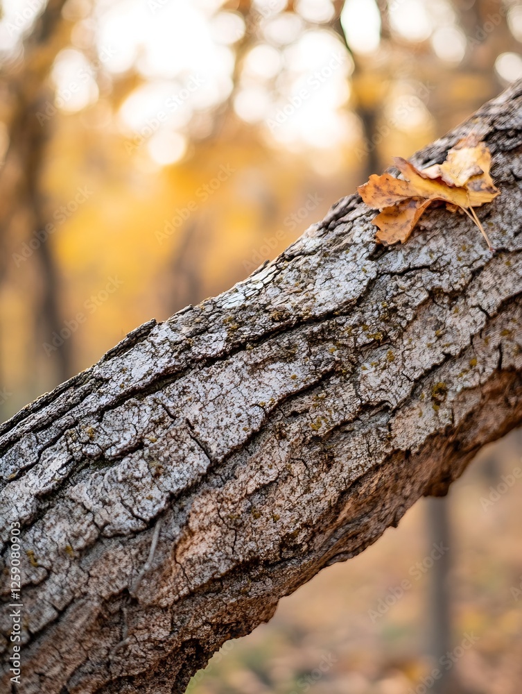 Textured tree bark with autumn leaves reflecting the beauty of nature's transition : Generative AI Textured tree bark with autumn leaves reflecting the beauty of nature's transition : Generative AI
