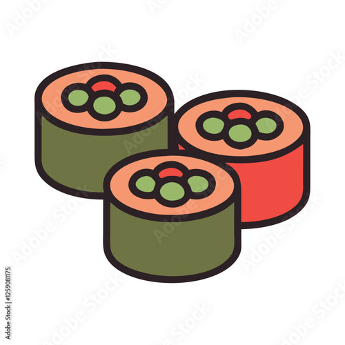 Sushi Asian Food Maki Rolls Icon