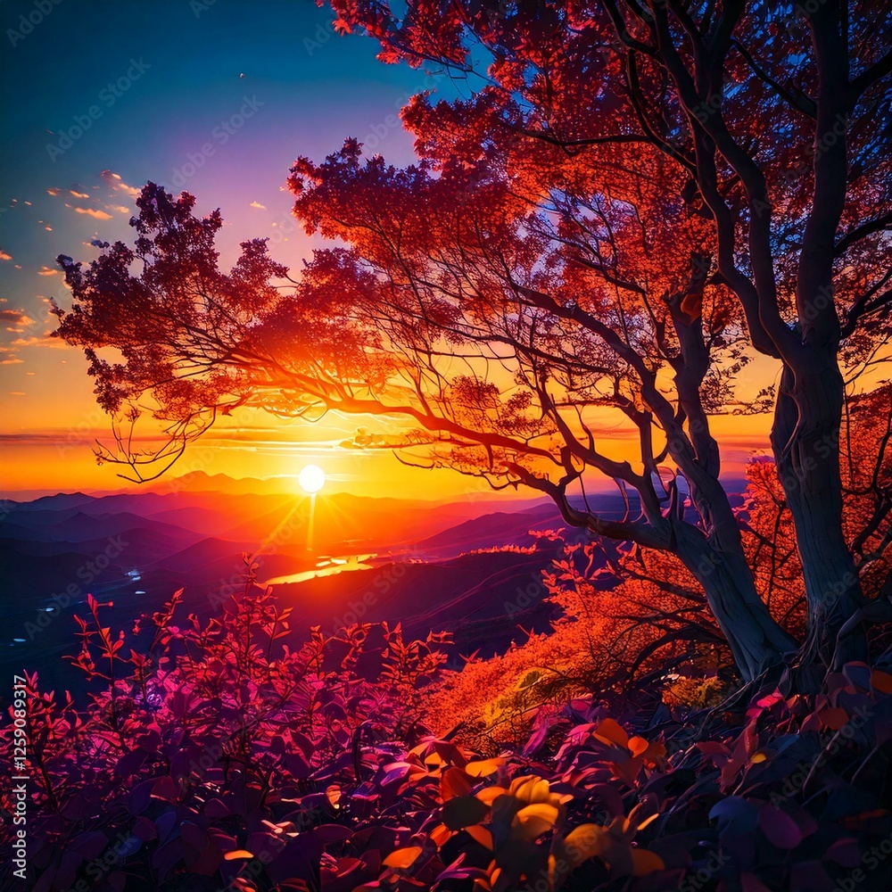 sunset in the mountains sunset in the mountains