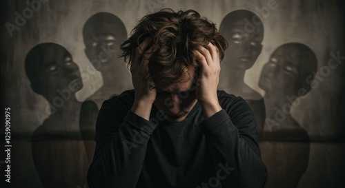 A depiction of a troubled mind grappling with frustration, confusion, and mental health issues.
