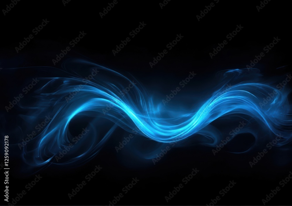 Obraz premium Blue corporate design smoke. Digital abstract background with sleek technology motion. 
