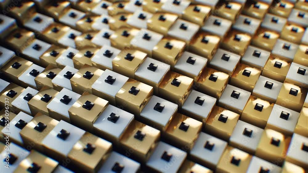 Gold Cubes Abstract Geometric background with wave animation Gold Cubes Abstract Geometric background with wave animation