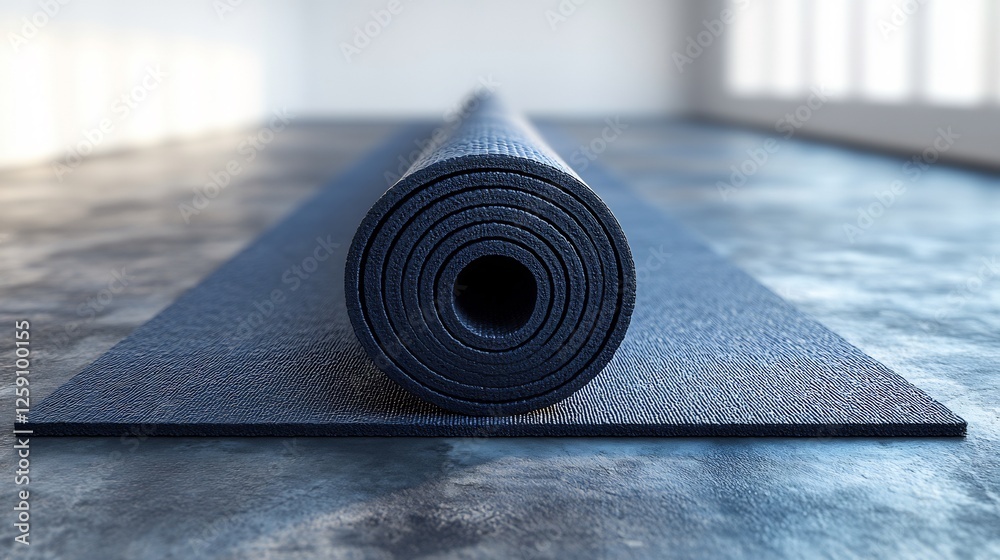 High resolution image of a yoga mat rolled up isolated on a transparent background perfect for fitness or wellness related designs High resolution image of a yoga mat rolled up isolated on a transparent background perfect for fitness or wellness related designs