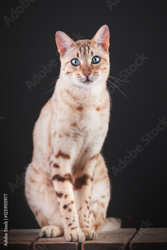 Mink Snow Bengal Cat in Studio photo