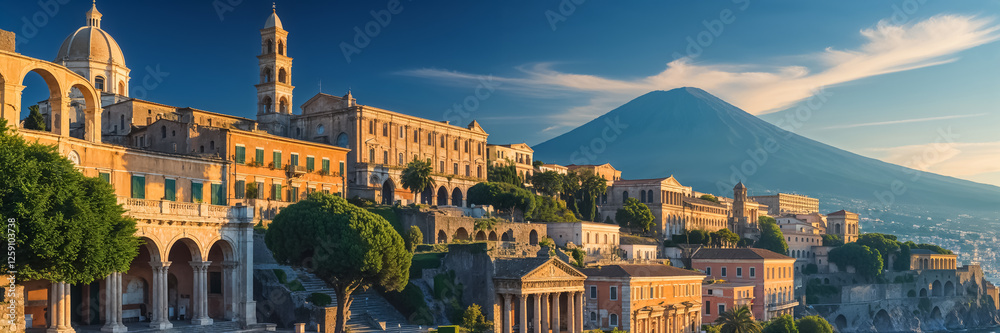 Fototapeta premium Stunning town Taormina Italy, sunny summer day