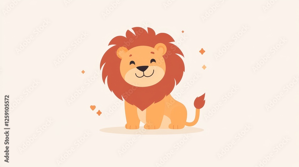 Fototapeta premium Lion Leo Wild Animal Wildlife Predator Flat Silhouette Vector Logo Design Illustration