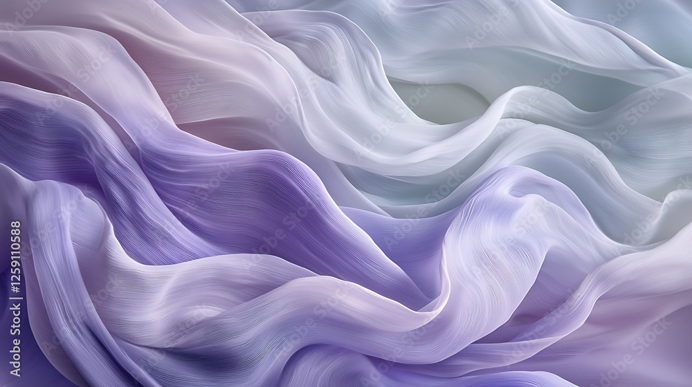 Fototapeta premium Flowing pastel fabric, soft curves, draped textile, abstract background, design texture.