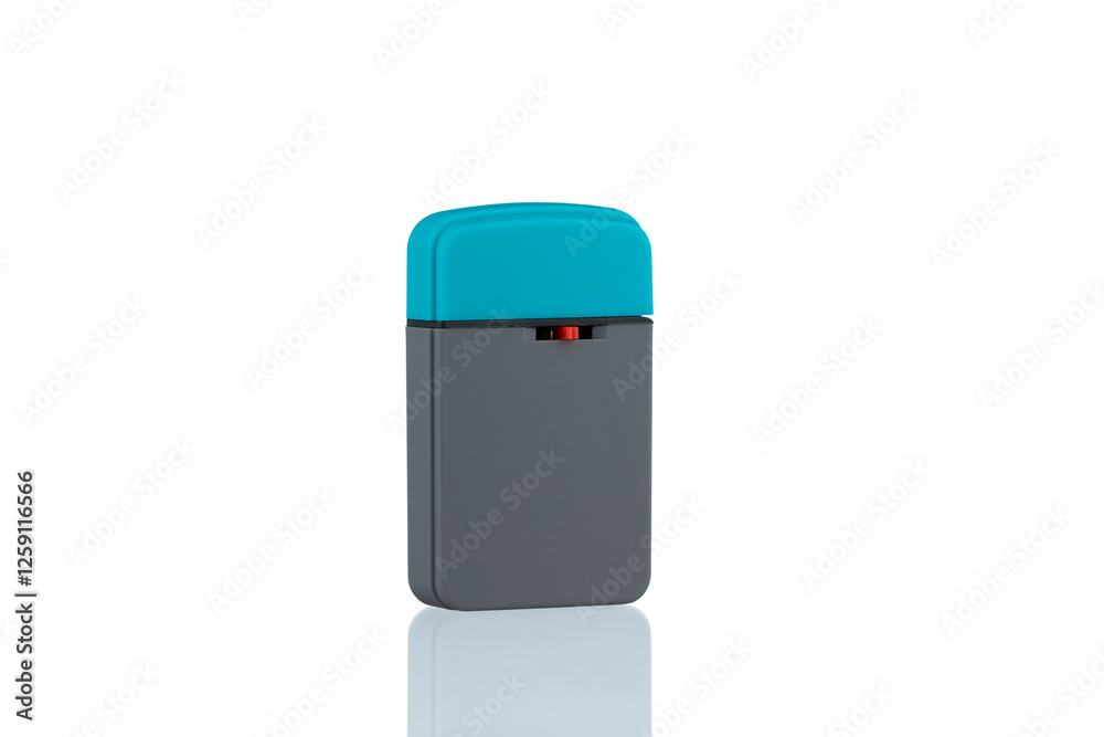 Close-up studio shot of a modern torch lighter isolated on a white background. Close-up studio shot of a modern torch lighter isolated on a white background.