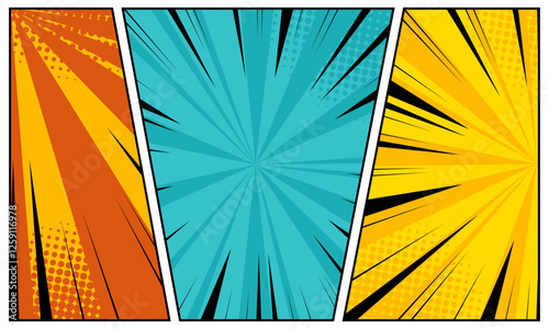 comic book page panel colorful background