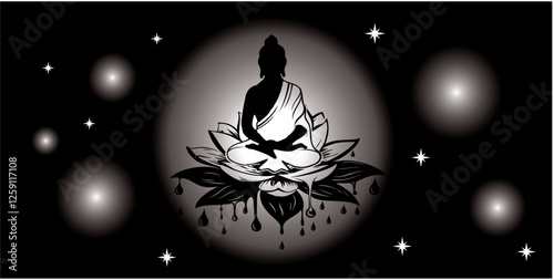 Vesak day vector illustration