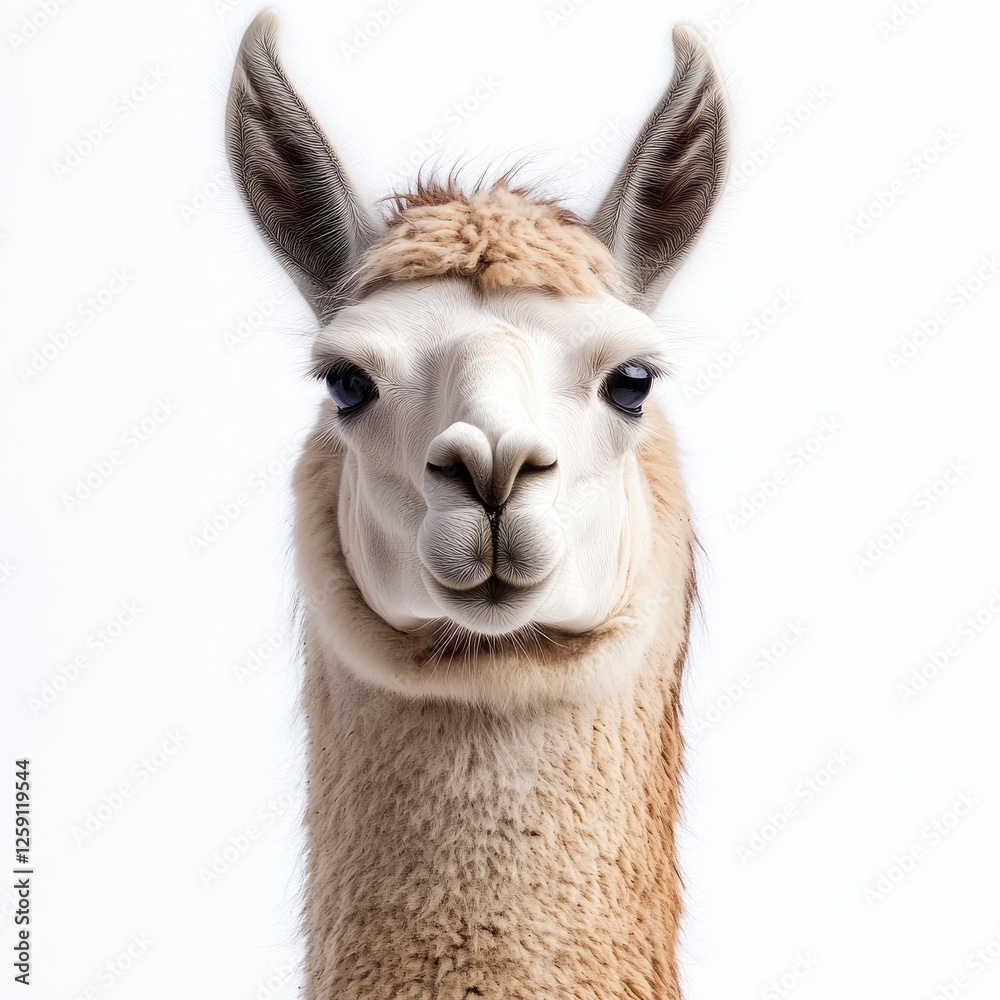 Fototapeta premium Close-up Portrait of a Llama: Majestic and Serene Animal Photography