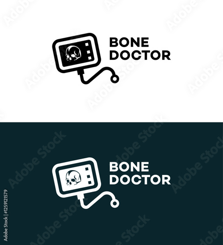 Bone Doctor Logo Design Medical, Healthcare, XRay, Skeletal, Clinic