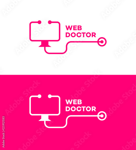 Web Doctor Logo Design Online Medical Website Branding